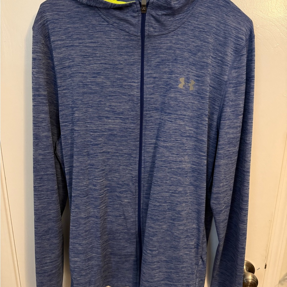 Under Armour HeatGear Zip-Up Jacket | Size LG | Blue & Yellow